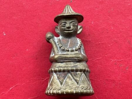 Wealth amulet B.E.2545 Phra Upphakhut bronze amulet with beautiful condition by LP Oun (PKR197)