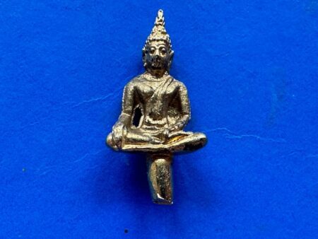 Protect amulet B.E.2512 Phra Phuttha Sihing Yod Thong holy metal amulet by Wat Phromrangsri (SOM969)